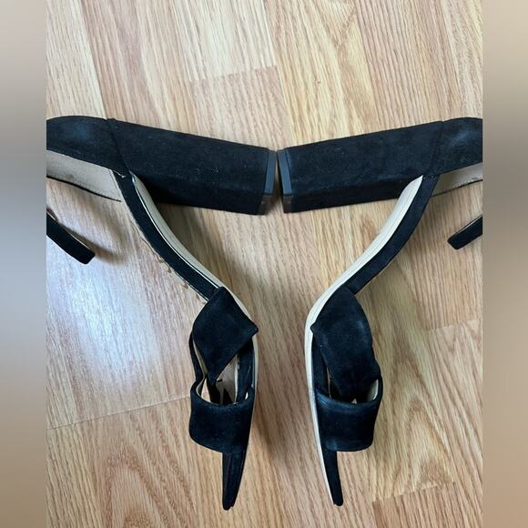 Sam Edelman Black Leather Peep Toe Yancy Ankle Strap Heel Sandal 9 - Picture 5 of 6